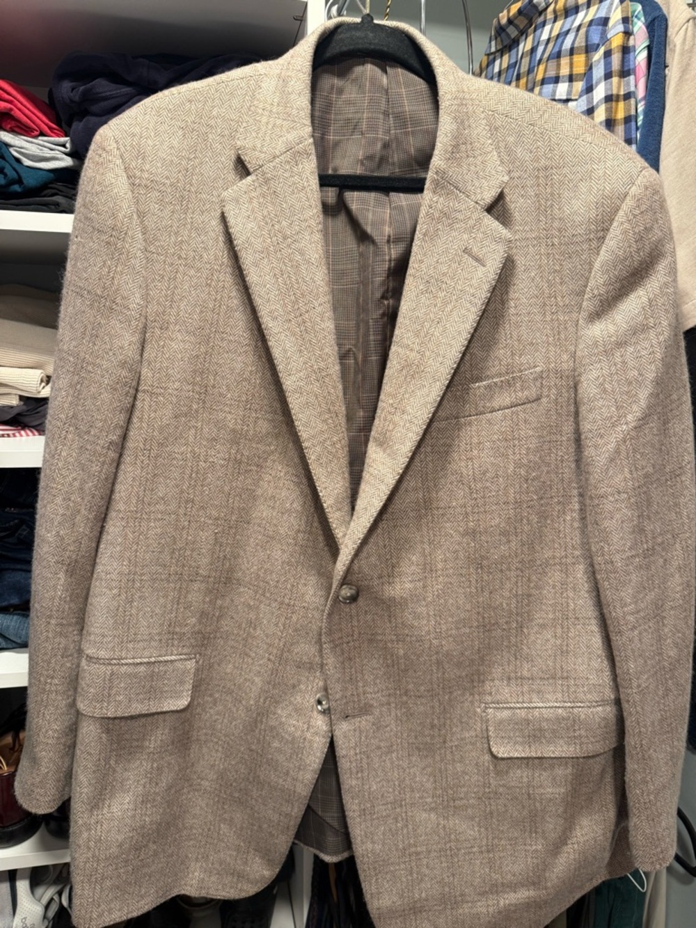 Hickey Freeman Tan Glen Check Sport Coat